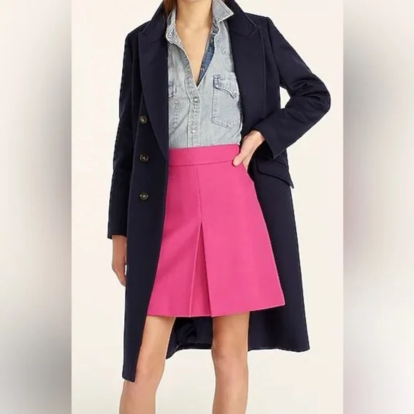JCrew Pleated mini skirt in double-serge wool, NWT, size 16T